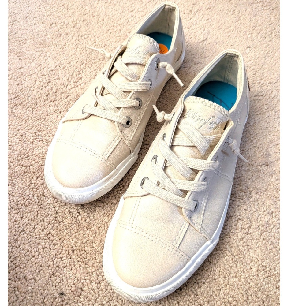 Blowfish Malibu Cream Vegan Leather Slip-On Sneakers Womens 9.5